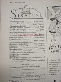 Kotiliesi 1930 nr 8 (pääsiäinen 1930. Laaja artikkeli kuvineen kaappikelloista, v 1930. Artikkeli kuvineen Jäämeri Narvik ja Vesisaari .Takakannessa piirretty