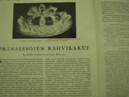 Kotiliesi 1930 nr 8 (pääsiäinen 1930. Laaja artikkeli kuvineen kaappikelloista, v 1930. Artikkeli kuvineen Jäämeri Narvik ja Vesisaari .Takakannessa piirretty