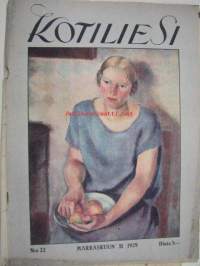 Kotiliesi 1929 nr 22, Kansikuva Ilmari Huitti - Inkeri, Asumistason kohoaminen kaupungeissa, Kahvimyssynäyttely, Kotijuustoista (ja juustomuoteista), Turkistavarat