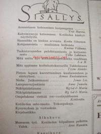 Kotiliesi 1929 nr 22, Kansikuva Ilmari Huitti - Inkeri, Asumistason kohoaminen kaupungeissa, Kahvimyssynäyttely, Kotijuustoista (ja juustomuoteista), Turkistavarat