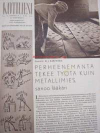 Kotiliesi 1953 nr 11 kesäkuu (keskiaukeamalla kuvia Englannin kuninkaallisista v. 1953 sekä vertailevia historiallisia piirroskuvia)