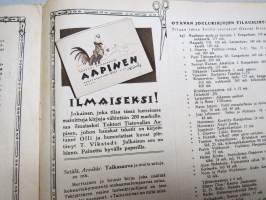 Otavan Joulukirjoja 1927, kansikuvitus Martta Wendelin,  Veli Giovanni - Junnu Menestyy Suomen Kuvalehden asiamiehenä - sarjakuva (piirtänyt A. Tavitz)