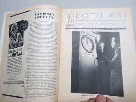Kotiliesi 1936 nr 1, kansikuva Martta Wendelin, Onnellinen vanki, Kodin töitä ja harrastuksia, Parempia perspektiivejä, Kansantaiteesta ja kotiteollisuudesta, ym.