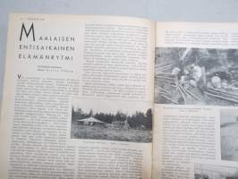 Kotiliesi 1936 nr 1, kansikuva Martta Wendelin, Onnellinen vanki, Kodin töitä ja harrastuksia, Parempia perspektiivejä, Kansantaiteesta ja kotiteollisuudesta, ym.