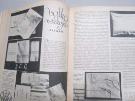 Kotiliesi 1936 nr 1, kansikuva Martta Wendelin, Onnellinen vanki, Kodin töitä ja harrastuksia, Parempia perspektiivejä, Kansantaiteesta ja kotiteollisuudesta, ym.