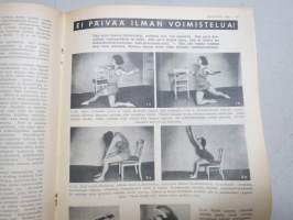 Kotiliesi 1936 nr 1, kansikuva Martta Wendelin, Onnellinen vanki, Kodin töitä ja harrastuksia, Parempia perspektiivejä, Kansantaiteesta ja kotiteollisuudesta, ym.