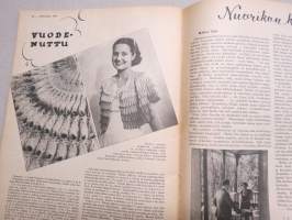 Kotiliesi 1936 nr 1, kansikuva Martta Wendelin, Onnellinen vanki, Kodin töitä ja harrastuksia, Parempia perspektiivejä, Kansantaiteesta ja kotiteollisuudesta, ym.