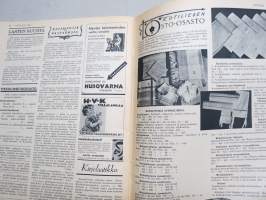 Kotiliesi 1936 nr 1, kansikuva Martta Wendelin, Onnellinen vanki, Kodin töitä ja harrastuksia, Parempia perspektiivejä, Kansantaiteesta ja kotiteollisuudesta, ym.