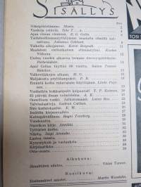 Kotiliesi 1936 nr 1, kansikuva Martta Wendelin, Onnellinen vanki, Kodin töitä ja harrastuksia, Parempia perspektiivejä, Kansantaiteesta ja kotiteollisuudesta, ym.