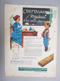 Kotiliesi 1936 nr 1, kansikuva Martta Wendelin, Onnellinen vanki, Kodin töitä ja harrastuksia, Parempia perspektiivejä, Kansantaiteesta ja kotiteollisuudesta, ym.