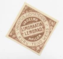 Vadelma  Limonaatia -  juomaetiketti Julius Syren &amp; Co Oy