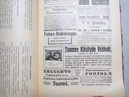 Koti ja yhteiskunta 1910-11 vuosikerrat, yhteissidos - naisten yhteiskunnallisen aseman kohotaminen, koti- ja ulkomaisia näkulmia, kotitalous- ja kasvitarhaneuvoja