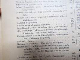 Koti ja yhteiskunta 1910-11 vuosikerrat, yhteissidos - naisten yhteiskunnallisen aseman kohotaminen, koti- ja ulkomaisia näkulmia, kotitalous- ja kasvitarhaneuvoja