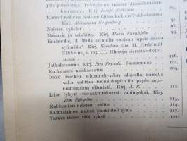 Koti ja yhteiskunta 1910-11 vuosikerrat, yhteissidos - naisten yhteiskunnallisen aseman kohotaminen, koti- ja ulkomaisia näkulmia, kotitalous- ja kasvitarhaneuvoja