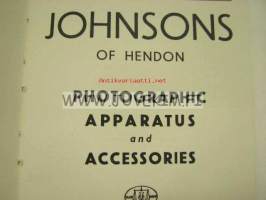 Johnsons of Hendon Photographic apparatus and accessories -valokuvaustarvikeluettelo