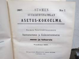 Suomen Asetuskokoelma 1897 - Finlands Författnings-Samling - Сборникъ Постановлений Финлансково