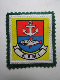 Kemi -kangasmerkki / matkailumerkki / hihamerkki / badge -pohjaväri vihreä