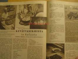 Kotiliesi 1948 nr 8, sis. Kerttu Silo-tyttö paperinukkesarja 2, kun  lapsi pelkää &quot;joutavia&quot;, kesäpukujen neliapila, kevätsiivousmuistio, kesäpukujen