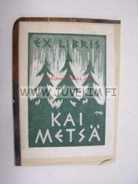 Ex Libris Kai Metsä -kirjanomistajamerkki