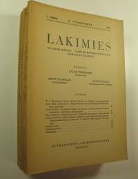 Lakimies, 54. vuosikerta (1956), numerot 1-8 (numerot 4 ja 5 sekä 7 ja 8 samassa vihossa) : suomalaisen lakimiesyhdistyksen aikakauskirja