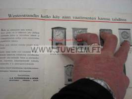 Westerstrands seinäkelloja, keittiökelloja, hallikelloja -myyntiesite