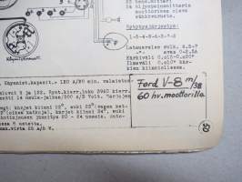 Kytkinkaavakokoelma - Ammattikasvatushallitus koulutusmoniste noin v. 1945 -amerikkalaisvalmisteisten autojen sähkölaiteopetuskaavoja noin vuoteen 1942 asti