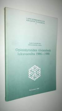 Opinnäytteiden tiivistelmät lukuvuosilta 1986-1988