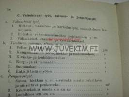 Tietyöt Maa- ja tierakennuksen oppikirja (1934)