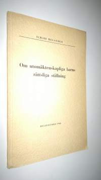 Om utomäktenskapliga barns rättsliga ställning