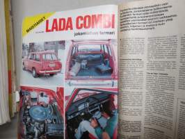 Moottori 1976 nr 5, Kansikuva MZ TS 250 sivuvaunu, Kesävihjeitä, Austin Allegro 1974, Lada Combi, Musta-Maijasta matkailuautoksi, ym.