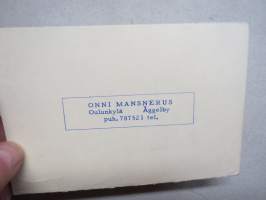 Onni Mansnerus, Salon Strindberg - Muotokuvia - Porträtt -näyttelykutsu ja luettelo