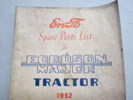 Fordson EnFo Spare Parts List for Fordson Major Tractor 1952/-, traktori, alkuperäinen varaosaluettelo