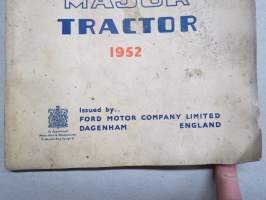 Fordson EnFo Spare Parts List for Fordson Major Tractor 1952/-, traktori, alkuperäinen varaosaluettelo