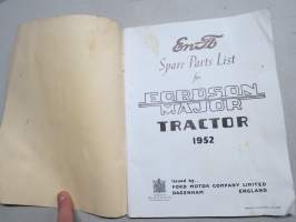 Fordson EnFo Spare Parts List for Fordson Major Tractor 1952/-, traktori, alkuperäinen varaosaluettelo