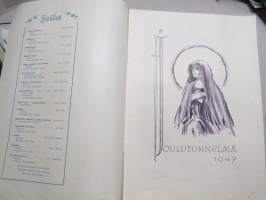 Joulutunnelma 1947 - Arvi A. Karisto Oy joululehti, kirjoittajina Elsa Heporauta, Teuvo Kauppo, Aili Somersalo, Ester Ståhlberg, Alli Valli, Tauno Karilas, ym.