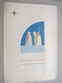 Joulutunnelma 1947 - Arvi A. Karisto Oy joululehti, kirjoittajina Elsa Heporauta, Teuvo Kauppo, Aili Somersalo, Ester Ståhlberg, Alli Valli, Tauno Karilas, ym.