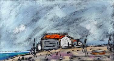 Tuntematon taiteilija, &quot;Motiv Åland Eckerö&quot; väriliitu  sign 35x50 cm