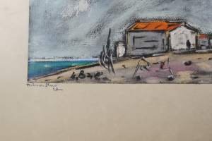 Tuntematon taiteilija, &quot;Motiv Åland Eckerö&quot; väriliitu  sign 35x50 cm