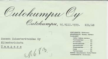Outokumpu Oy  Outokumpu 1939 -  firmalomake