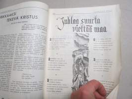 Säästäjän Joulu 1935 -joulunumero, Kansikuvitus Martta Wendelin, Sakari Pälsi - Tulenvalvojia, Suursaari 4-s. artikkeli, Anni Swan - Maijan jouluaatto, Mika Waltari