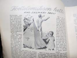 Nuorison Joulu 1931 -joululehti, Kilpalento tähtitarhan halki peliphja -takakansi, Kuvittanut Hugo Trentzsch, Eva Hirn, Anni kaste, Kaarle Halme - Jouluvarsa, ym.