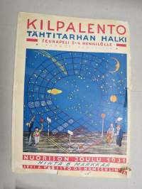 Nuorison Joulu 1931 -joululehti, Kilpalento tähtitarhan halki peliphja -takakansi, Kuvittanut Hugo Trentzsch, Eva Hirn, Anni kaste, Kaarle Halme - Jouluvarsa, ym.