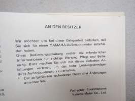 Yamaha 9.5/12, 15 (K), 20 (E), 25 (E), 28 (E) outboard motor -owner´s manual / manuel d´utilization / Betriebsanleitung