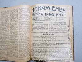 Kuvalehden kertomisto 1925 vuosikerta ym. lehtiä yhteissidoksena, kansikuvituskia mm. Eeli Jaatinen, kaikkien sidoksen lehtien kannet näkyvät kuvissa