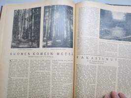 Kuvalehden kertomisto 1925 vuosikerta ym. lehtiä yhteissidoksena, kansikuvituskia mm. Eeli Jaatinen, kaikkien sidoksen lehtien kannet näkyvät kuvissa