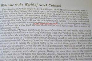 Greek cookery &amp; wines