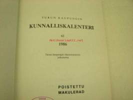 Turun kaupungin kunnalliskalenteri 1986