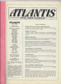 Atlantis  1986 nr 4 - Tietoa tiedon rajamailta. Katso sisällysluettelo kuvista.