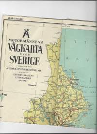 Motormännens vägkarta över Sverige Södra bladet - maantiekartta kartta 1949