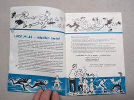 Nuorison talviurheiluohjelma 1956 - luistinradat, ladut, mäet, pujottelurinteet - Helsingin kaupungin Urheilu- ja retkeilytoimisto -esite